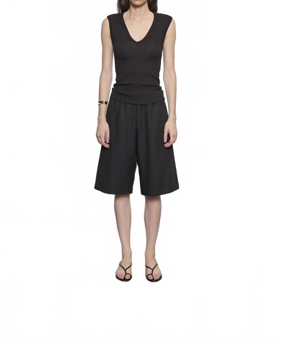 NEW ENZA COSTA twill bermuda short in black olive